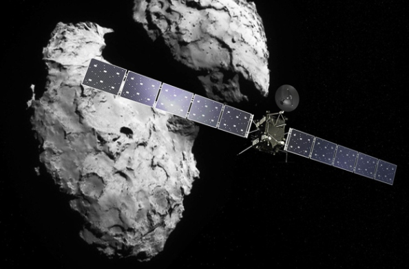 Το διαστημικό σκάφος Rosetta πλησιάζει τον κομήτη 67P/Churyumov-Gerasimenko (καλλιτεχνική άποψη).